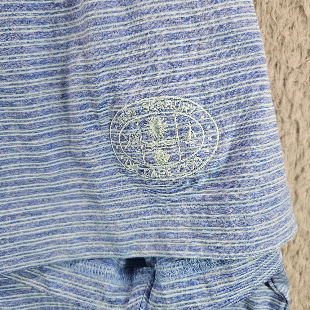 Johnnie-O Mens XXL Blue Striped Performance Polo New Seabury Cape Cod Golf Shirt - Picture 3 of 10